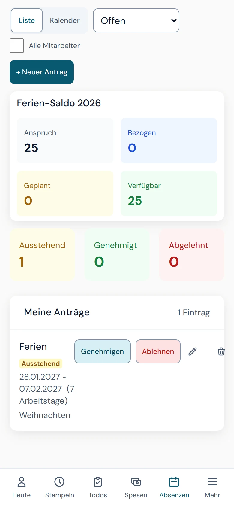Absenzen am Handy